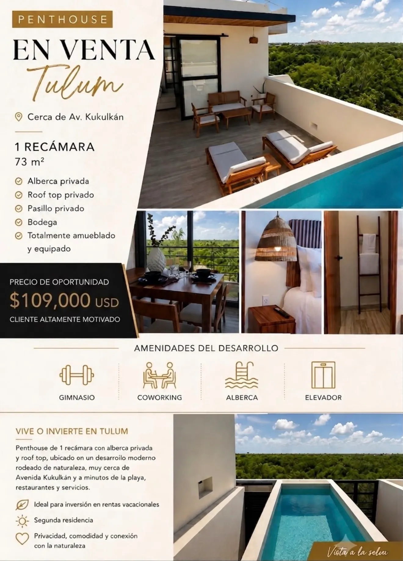 BOTANIC 1 RECAMARA CON ROOF PRIVADO CON ALBERCA
